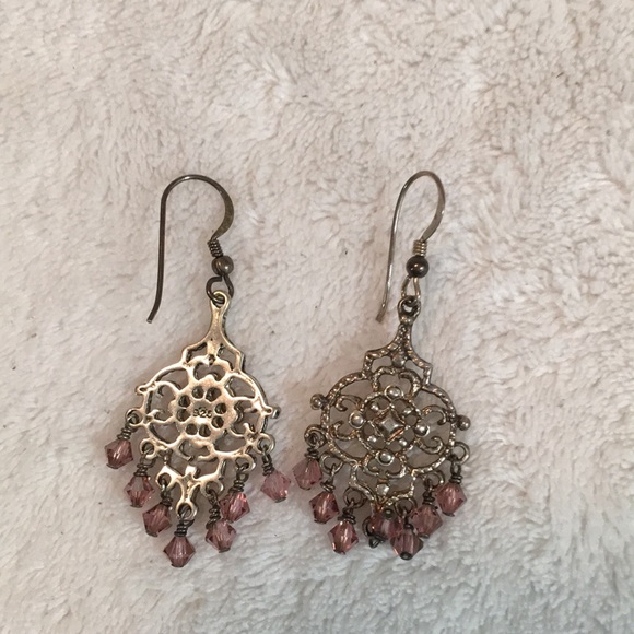 Handcrafted sterling & Swarovski crystal earrings - Picture 3 of 3